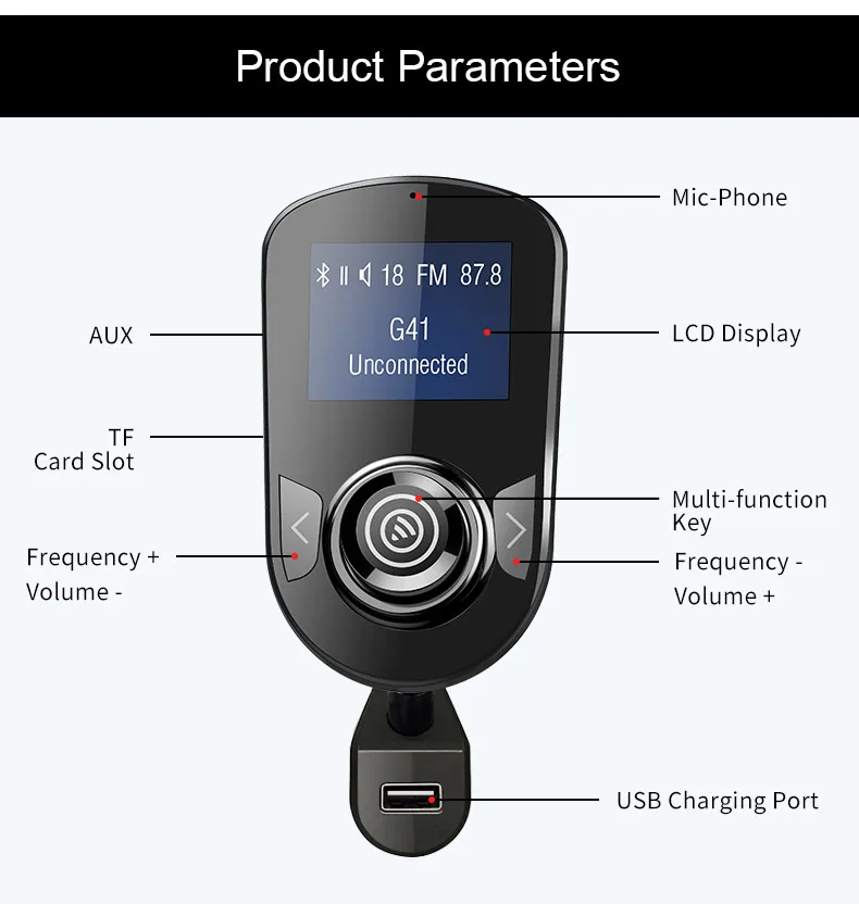 Автомобильный Bluetooth FM модулятор передатчик стерео Авто Hands Free MP3 плеер аудио адаптер USB быстрая зарядка Зажигалка автомобильные аксессуары