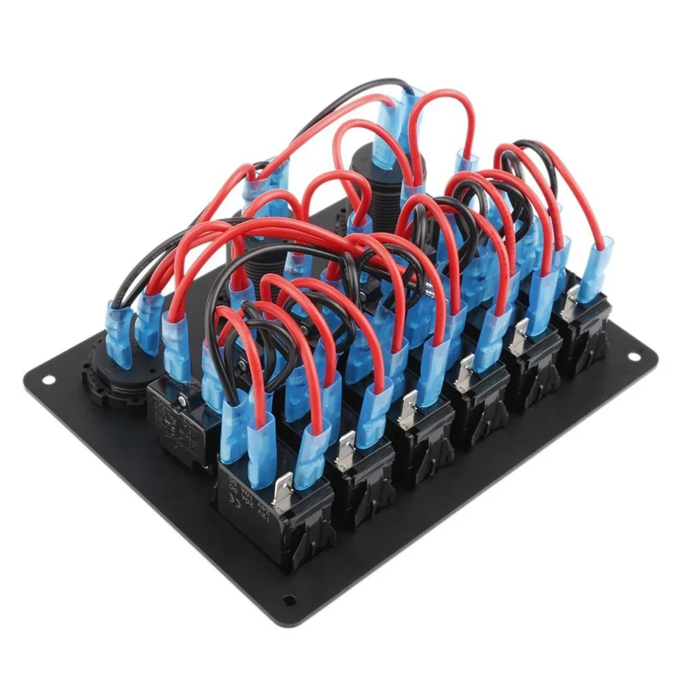 Автомобиль 5 Pin двойной светодиодный фонарь двойной USB зарядное устройство 6 поворотный переключатель вольтметр Композитная Панель Водонепроницаемость крышка