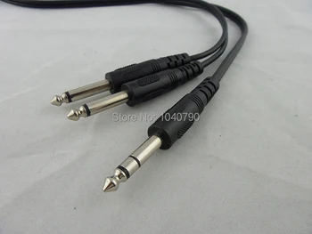 

6.3/6.35/6.5 Three core stereo to two 6.35 Mono audio line cables 1M 3.2ft