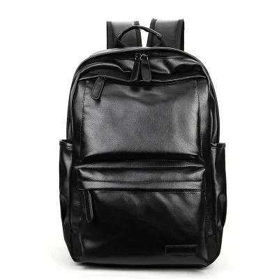 black ELVASEK, корейский стиль, летняя мода, мужской рюкзак, Ретро стиль, Повседневный, компьютерный рюкзак, дорожная сумка, Ретро стиль, кожа, сумки на плечо - Цвет: black