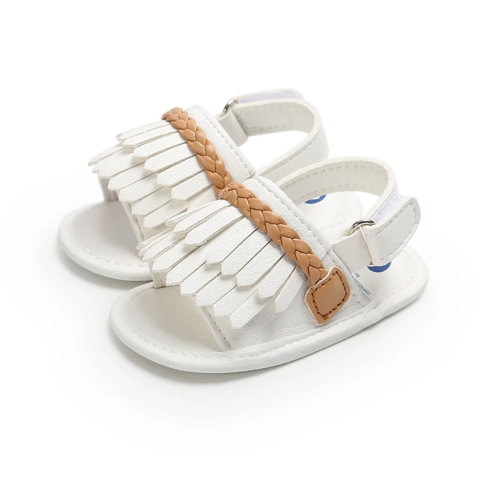 Летние сандалии для новорожденных девочек; противоскользящая обувь для малышей; мягкая подошва; новорожденный препакер; обувь для кроватки