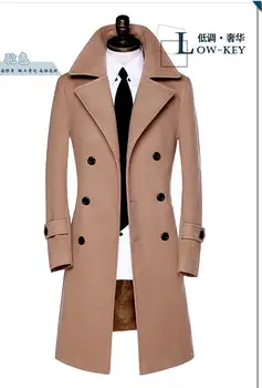 Free shipping ! Winter double-breasted wool coat mens trench coats slim fashion casual coat men overcoat big size S - 9XL brand children s clothing in the big girl wool coat autumn and winter children s long section of the red double breasted trench