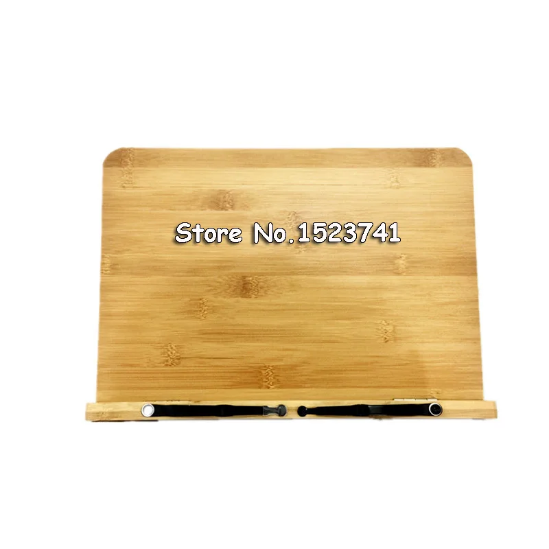 

BamBoo Reading Rest Cookbook Stand Holder, Foldable Tablet Cook Book Stand Bookrest with Adjustable Backing & Elegant Pattern
