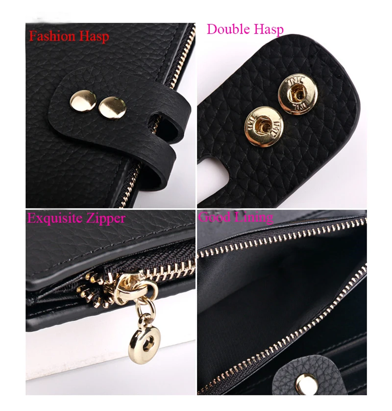 LMS 2017 Litchi Pattern Long Leather Womens Wallets And Purses Fashion Zipper & Hasp Clutches Women Bag Phone Card Holder Wallet (26)
