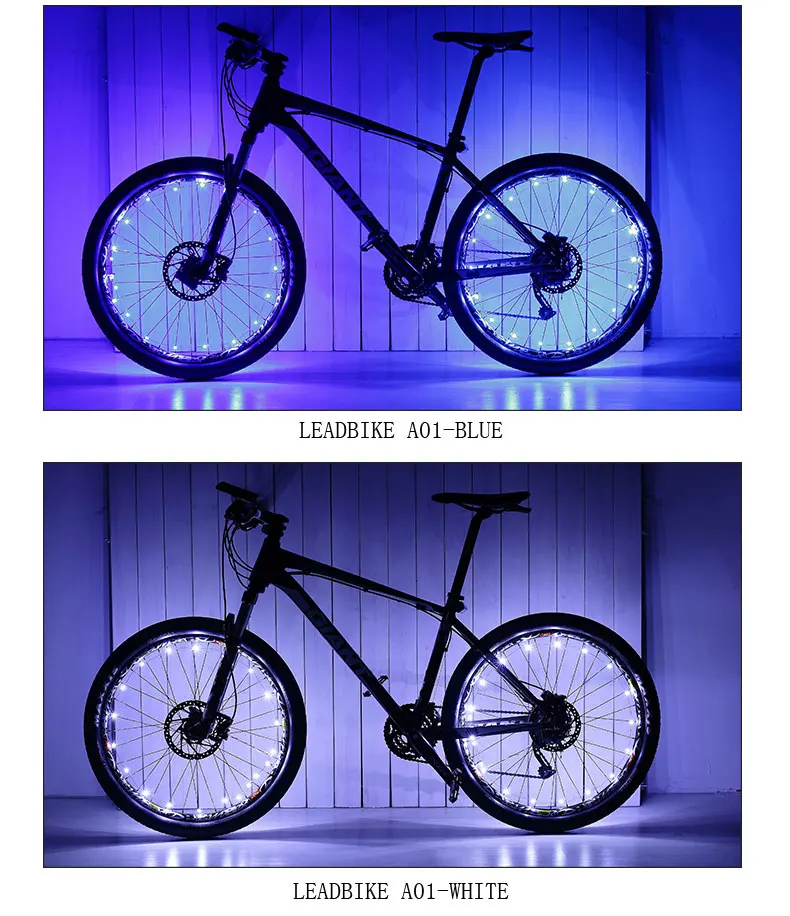 Leadbike 20LED USB Rechargeable super Bright Bicycle Bike Rim Lights - Personalized LED Colorful Wheel Lights