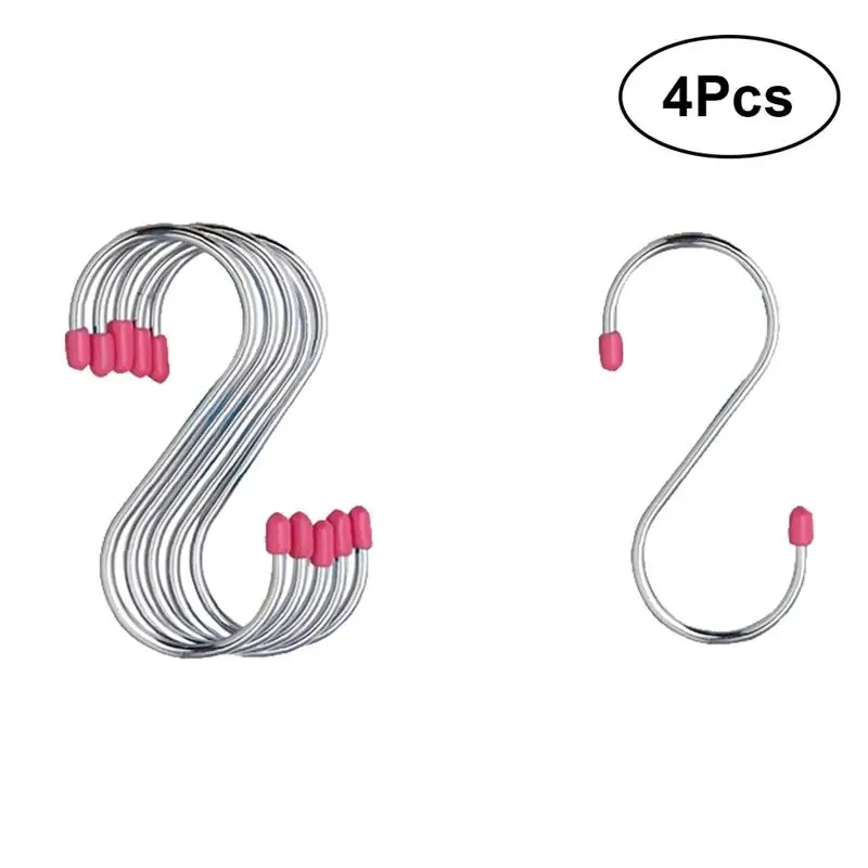 

4pcs Hanging Hook Sturdy Stainless Steel Universal Cookware Hook S Hook Rack Hooks for Garden Bathroom Work Shop Kitchen