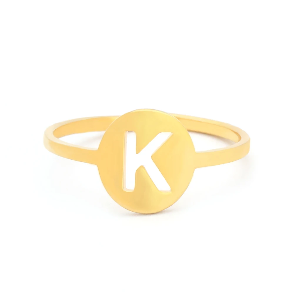 

Personalized Ring Hand Stamped Stacking A-Z Custom Letter Ring Initial Ring Bohemian Engraved Letter Rings for Women Gold Color