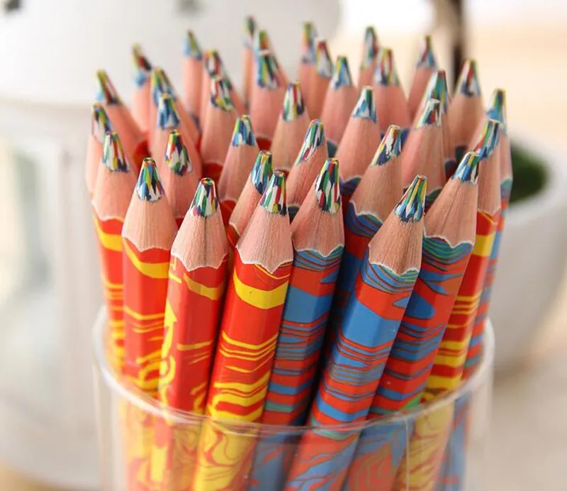 20 шт./лот разноцветные радужные карандаши для рисования Детские граффити карандашный рисунок живопись ручка