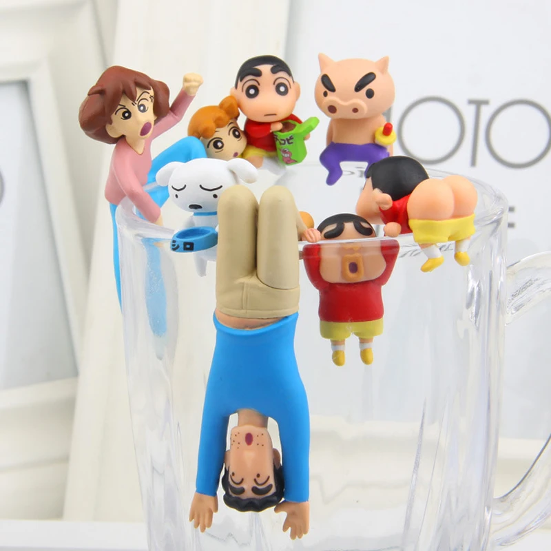 7 шт./лот милые Crayon Shin-chan рисунок игрушки DIY ПВХ Kawaii Crayon Shin chan коллекционеров фигурку игрушки Рождественские игрушка