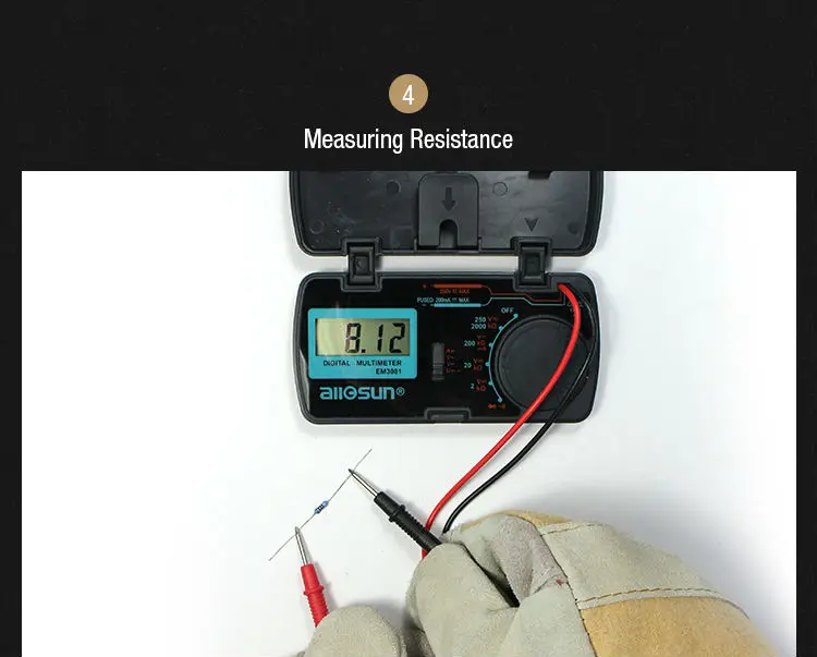 Digital Multimeter 3 1/2 1999t AC/DC Ammeter Voltmeter High-Definition LCD Digital Display Screen voltage Meter All-Sun EM3081