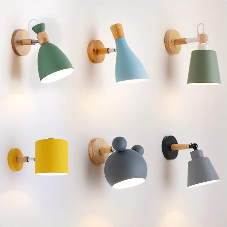

KARRONG Colorful Macarons Wall Lamps Creative Mickey Wall Lamp Corridor Staircase Wall Light Simple Living Room Light Fixture