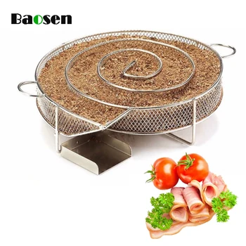 

Baosen Cold Smoke Generator for BBQ Grill or Smoker Wood dust Hot and Cold Smoking Salmon Meat Burn Cooking stainless bbq Tools