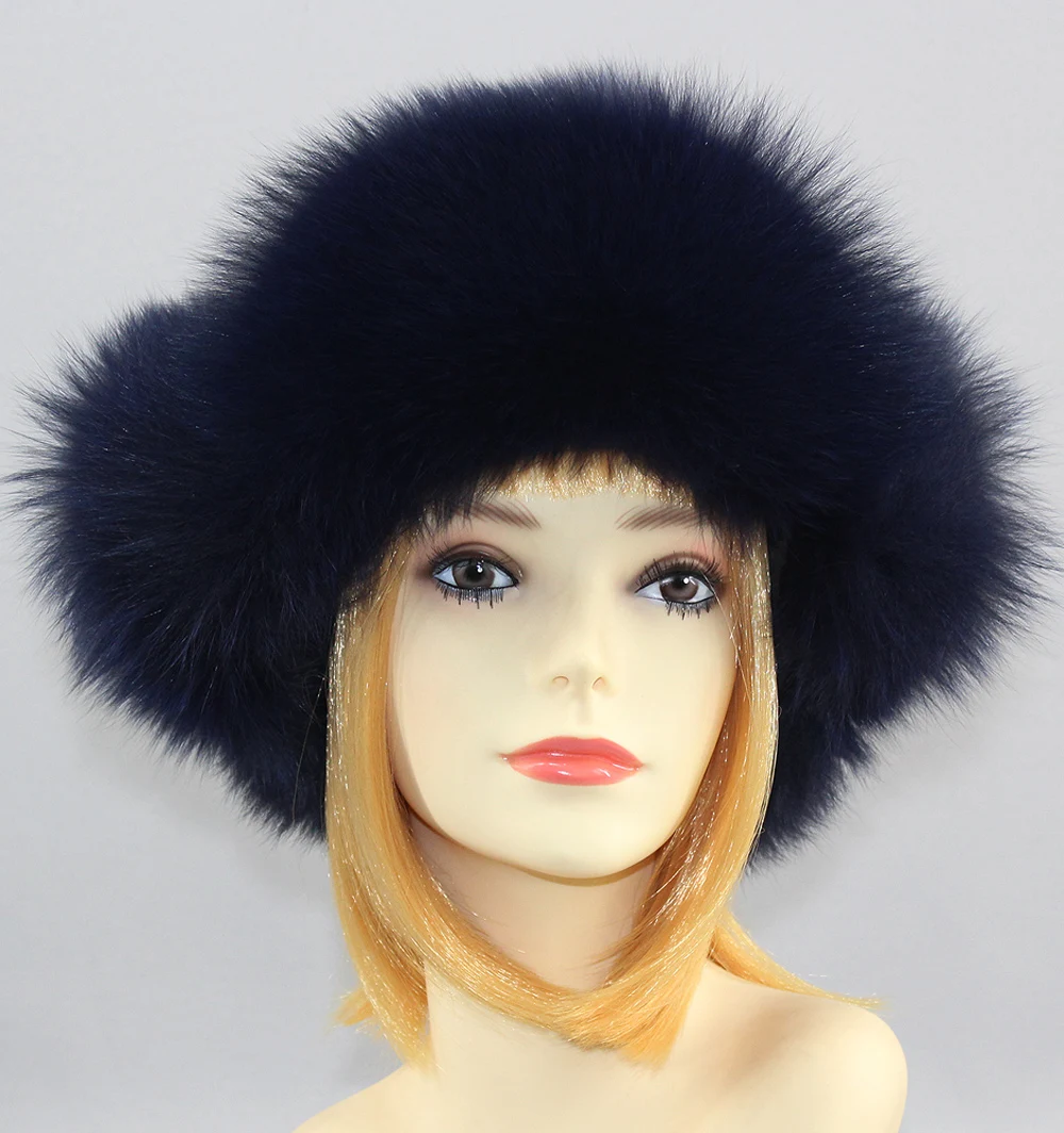 Hot Sale Natural Fox Fur Hat Women Thick Warm Real Fox Fur Cap Winter Fox Fur Bomber Hat Free Shipping