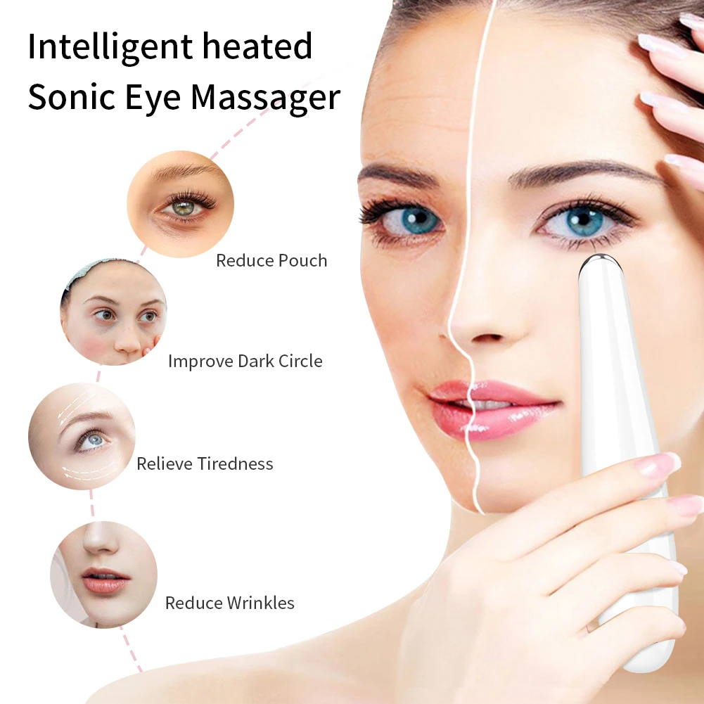 Mini Electric Vibration Eye Face Massager Anti-Ageing Eye Wrinkle Massager Dark Circle Removal Portable Beauty Care Pen Massage