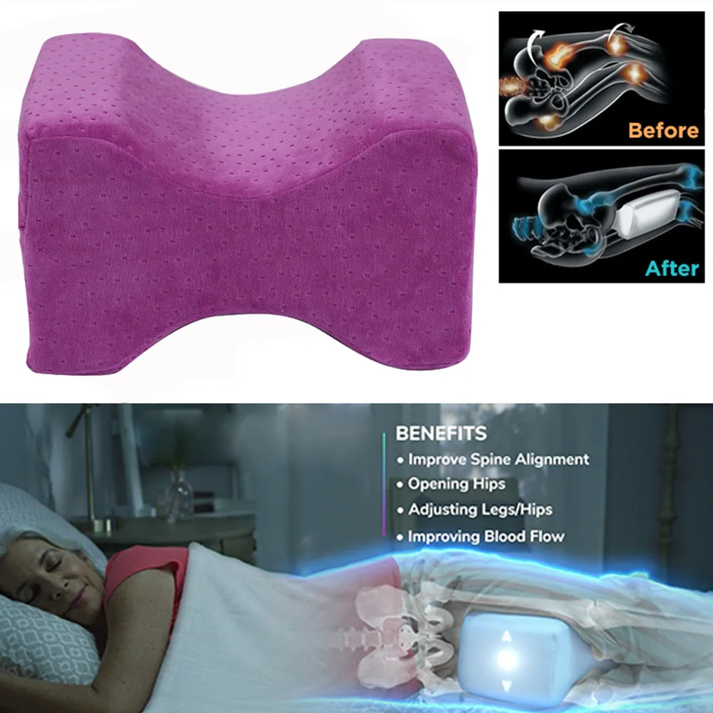 Pressure Pain Relief Memory Foam Knee Legs Pillow Bed Massage Cushion Wedge Nap Sleep Support