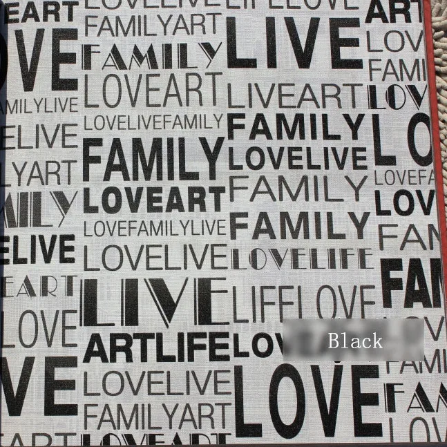 Estilo moderno de moda letras negras en blanco vinilo Wallpaper naranja gris negro papel de pared