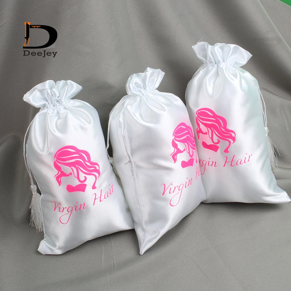 Волос упаковка полиэстер атласная подарочные пакеты 18x30 см белый ярко-розовый цвет сумки для упаковки волос или другие подарки ремесла 20 предметов в партии