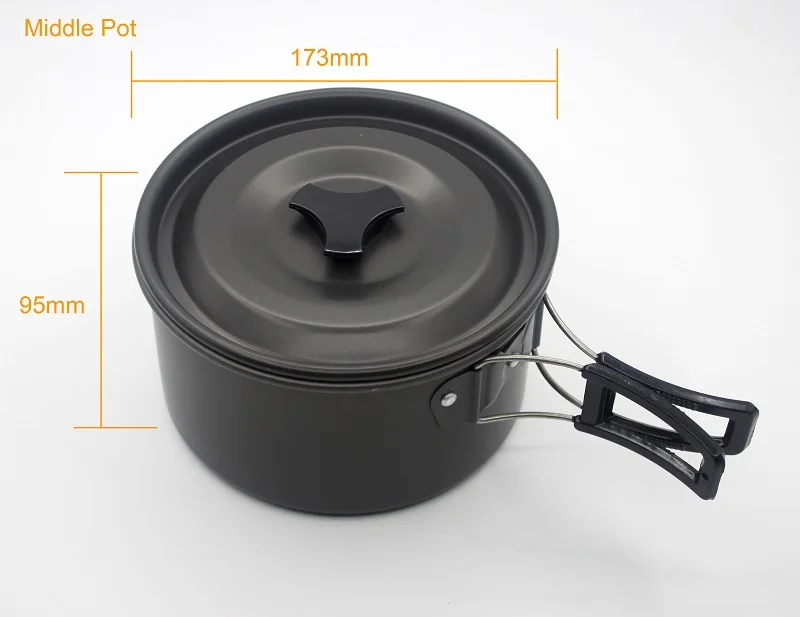 Panelas ao ar Conjunto de Cozinha Utensílios de Mesa Portátil Livre Piquenique Acampamento Caminhadas Multifuncional Pote Frigideira Tigela 18 Pçs 14 Louça para ar livre