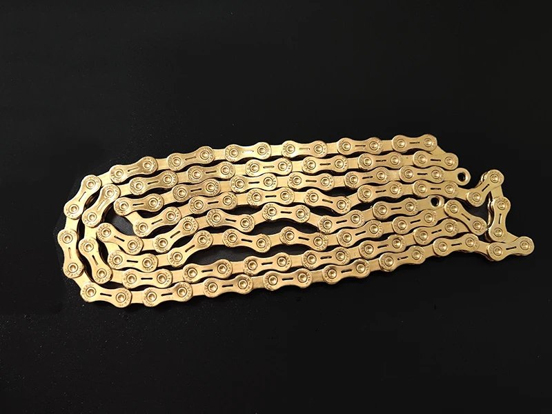 Best YBN mountain bike chain 11 speed road folding bike 22 33 speed gold full engrave  semi-hollow chain 2