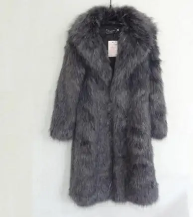 

S/5Xl Men Long Section Large Size Imitation Fox Fur Outwears Warm Male Leisure Man-Made Fur Outwears Clothes Winter Jackets K762