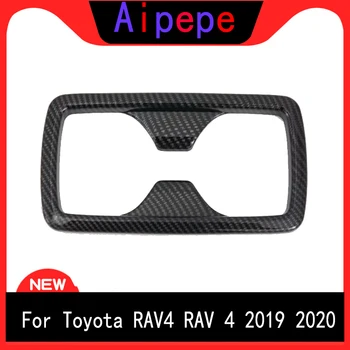 

For Toyota RAV4 XA50 2019 2020 Car Styling Carbon Fiber Color Interior Rear Seat Water Cup Holder Frame Cover Trim 1pcs