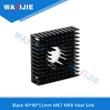 5PCS/Lot Heat Sink Black 40*40*11mm Aluminum Alloy Heatsink For Makerbot Extruder Cooling Fan MK7 MK8 Radiator 3D Printer Parts