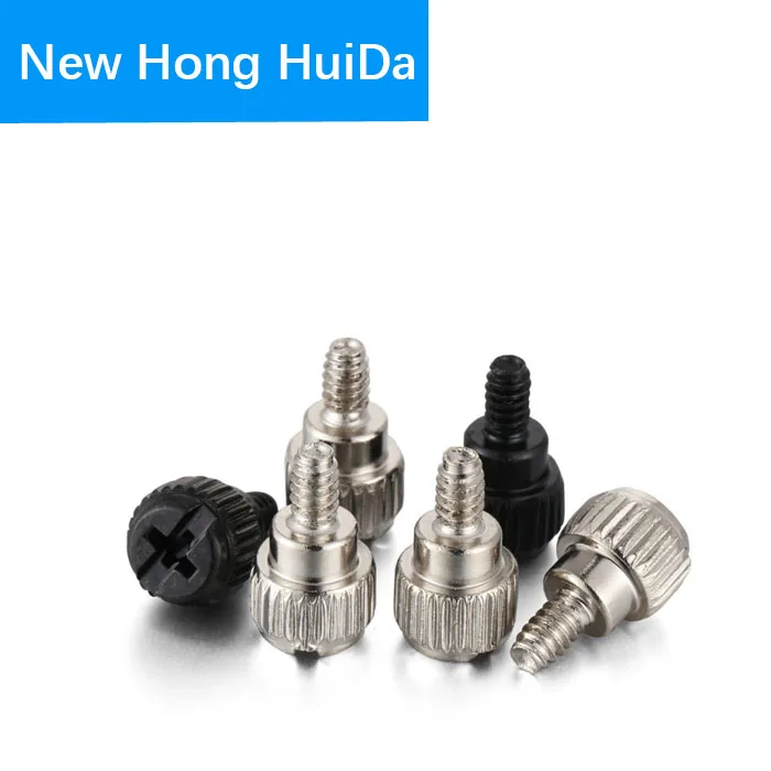 

6#-32x6 Black Silvery Phillips Machine Screw Thead Teeth Computer PC Case Cooling Fan Toolless Adjustment Screw Bolt M3.5