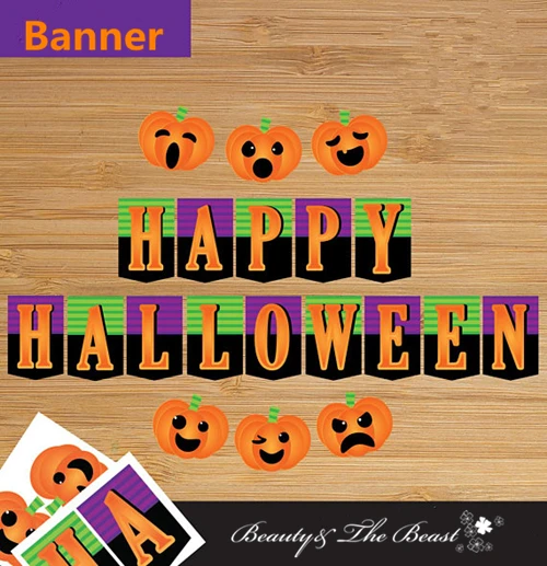 happy halloween banner pumpkin