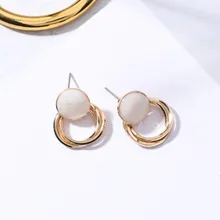 Классические круглые металлические женские маленькие серьги-гвоздики свежая Белая свекла Геометрическая многослойная Шпилька Модные ювелирные изделия женские аксессуары