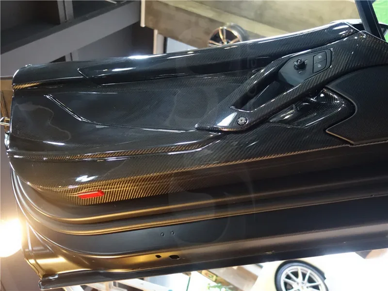 Авто-Стайлинг нового углеродного волокна внутренняя дверная карта Внутренняя отделка 2 предмета подходит для 2011- Aventador LP700 Внутренняя дверь Панель Замена