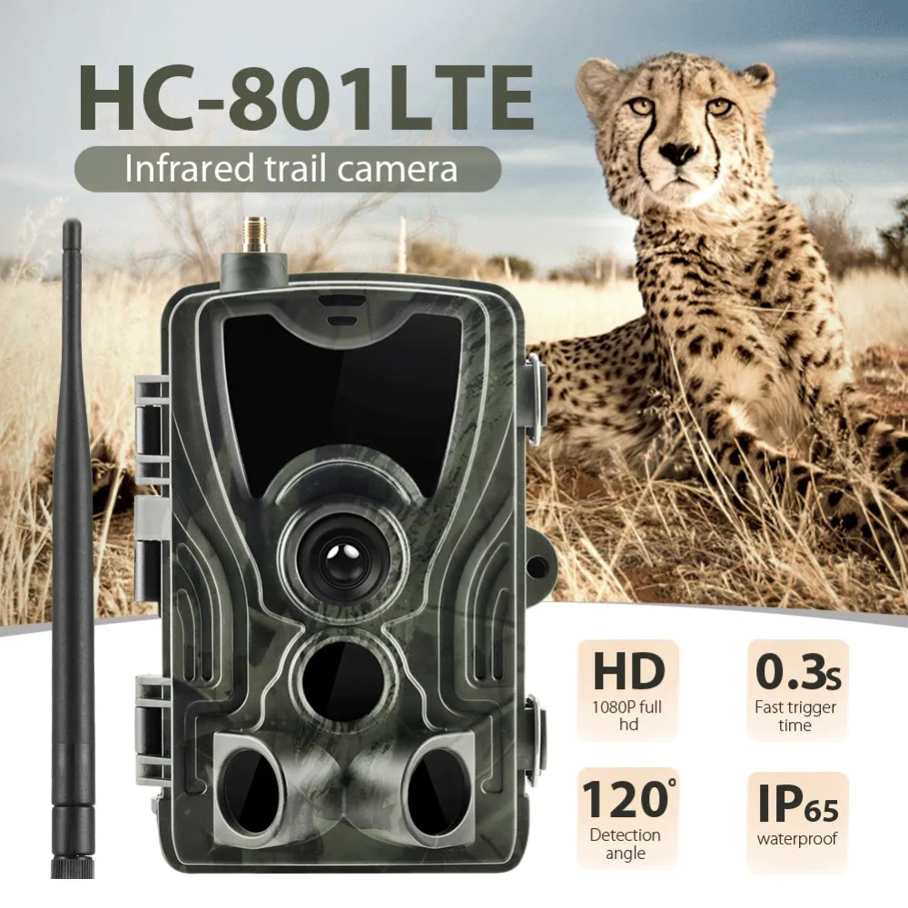 

Suntekcam 4G MMS Trail Camera Wildlife Hunting Surveillance Cameras HC801LTE 16MP 0.3S Trigger Infrared Tracking With Antenna