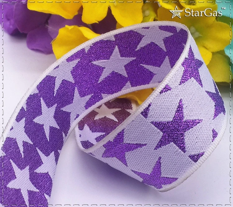 Горячая продажа (1 м/лот) 30 мм 1/8 &quotфиолетовая звезда печать Grosgrain ленточный пояс DIY