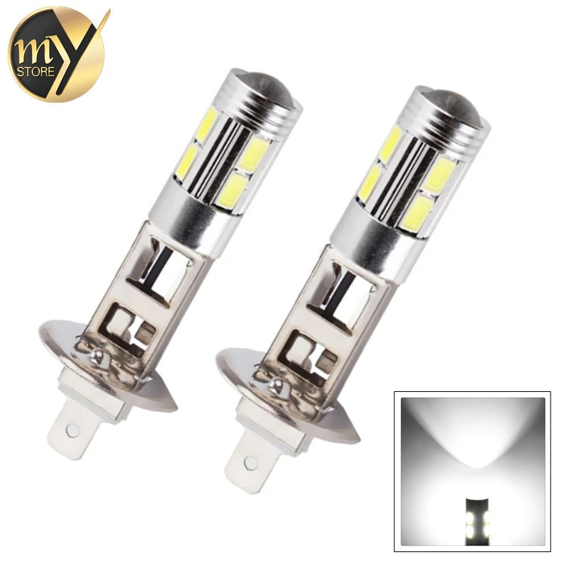 Bombillas Led H1 de alta potencia para coche, luz antiniebla, intermitente, lámpara de conducción, color blanco superbrillante, 10 SMD 5630, 12V, amarillo|lamp 12v|h1 bulbsled h1 - AliExpress
