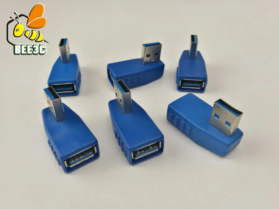 USB 3.0 Тип мужской/женский голубой угол крест Тип адаптер переходник Пол Changer Разъем USB3.0 быстро скорость 100 шт