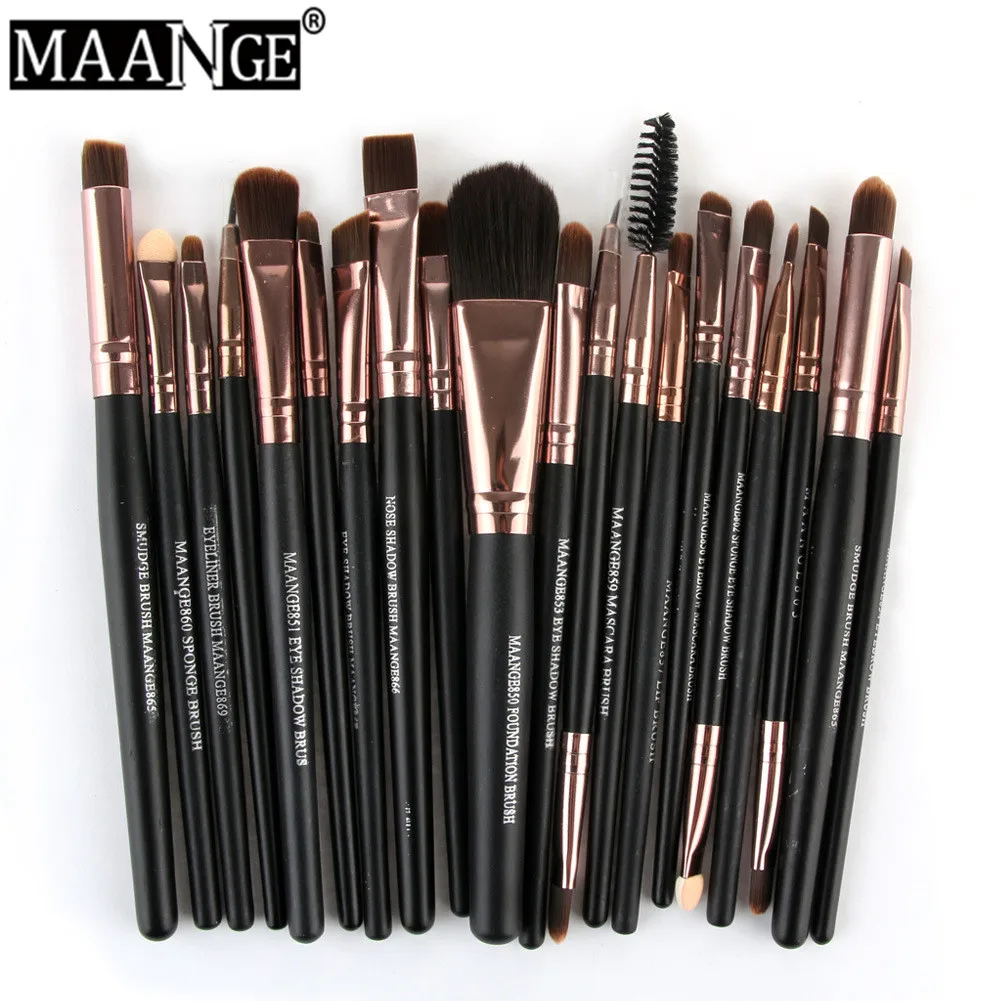 MAANGE 20Pcs Pro Makeup Brushes Eye Shadow Powder Blush Eyeliner