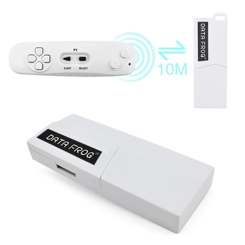 

Data Frog Video Games Console Wireless USB Handheld Retro Game Built In 620 Classic 8 Bit Game Mini Console Move Duble Gamepad