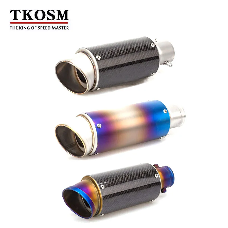 

TKOSM 36-51mm Universal Motorcycle Akrapovic Exhaust Muffler with DB killer Carbon Fiber for Z900 ER6N GSXR750R KTM390 R3 BN600