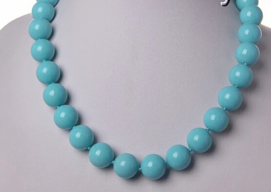 

huij 002221 stunning big 14mm round blue south sea shell pearls necklace