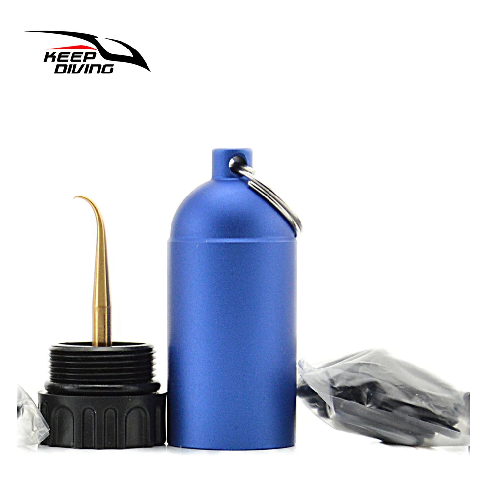 

KEEP DIVING Aluminum Alloy Mini Scuba Tank with One Pick Needle and 12 Different Size O-rings Scuba Diving Accessories