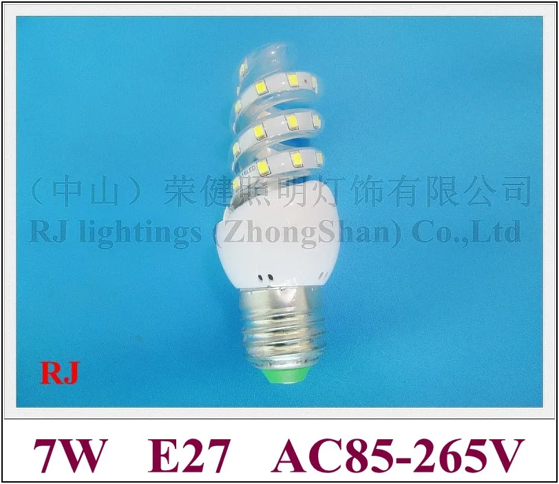 

New style screw shape LED corn bulb light lamp 7W 630lm SMD2835 16led AC85-265V E27 CE ROHS screw style 50PCS/lot high bright