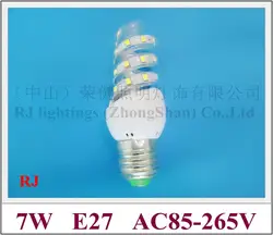 Новый стиль Винт форму светодиодный кукурузы лампа 7 Вт 630lm SMD2835 16 Светодиодный AC85-265V E27 CE ROHS Винт Стиль 50 шт./лот высокий яркий