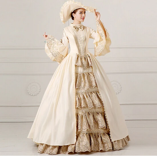 

Victorian dress medieval costume edwardian ladies victorian ball gown dress party 3x Cosplay with hat