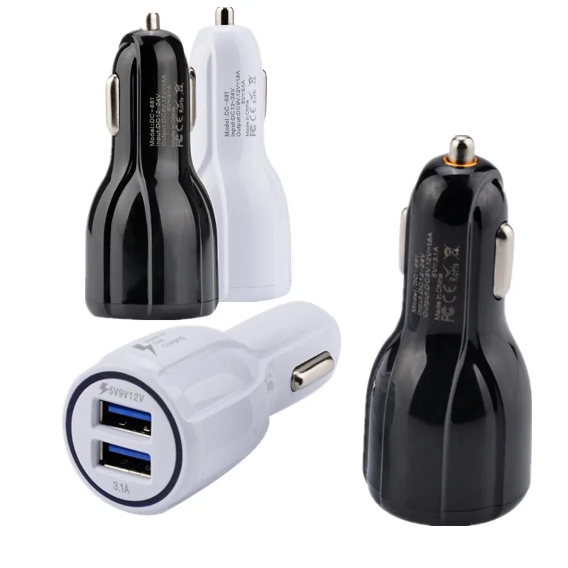 Carregador de Carro para o Iphone para Samsung Hopeboth Alta Qualidade Quick Charge 2.0 Rápido Carregamento Dual Usb 3.1a Galaxy s6 s7 s8 Nota