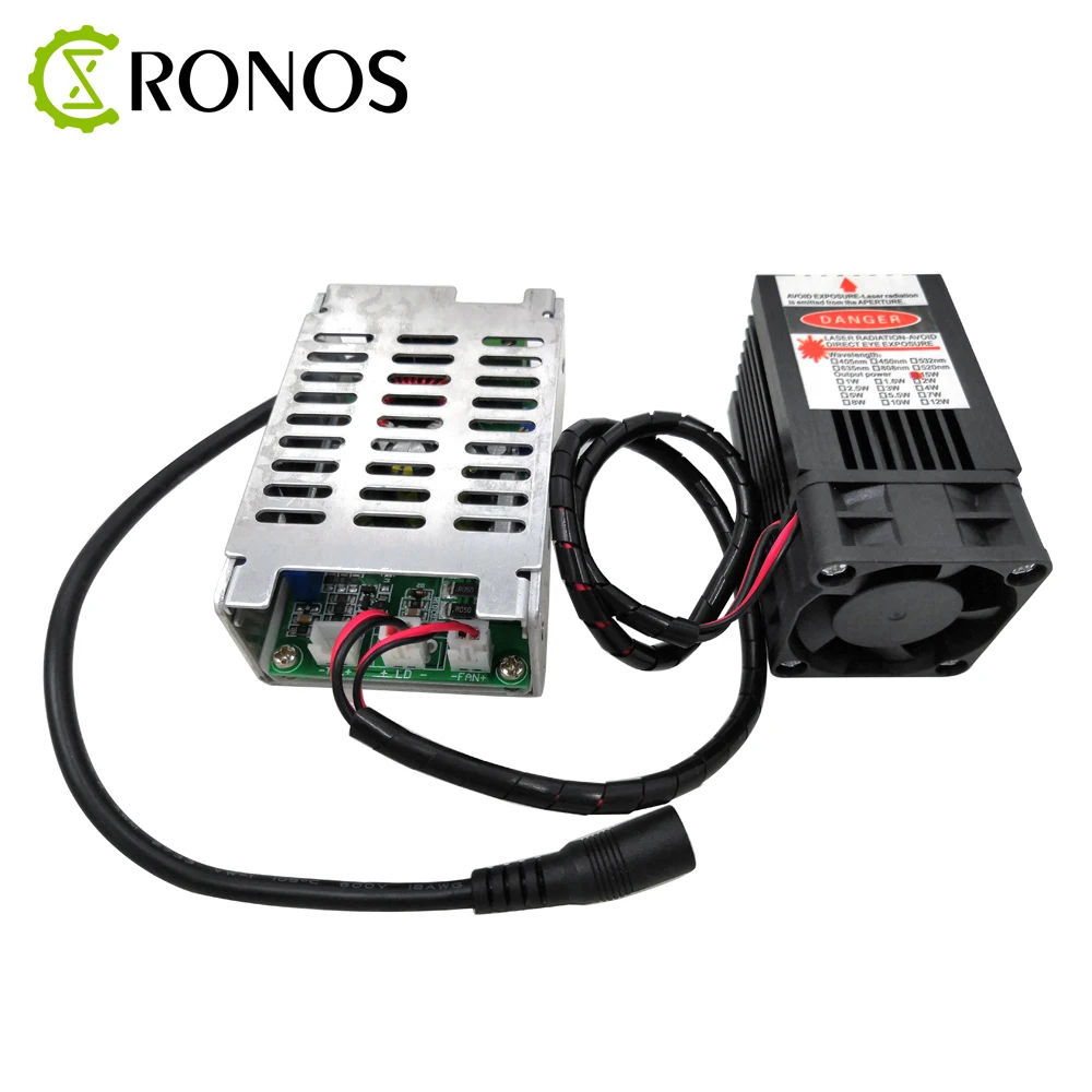 Лазерный модуль 450nm 15000mW 12V TTL регулируемый/фиксированный фокус DIY резак гравер