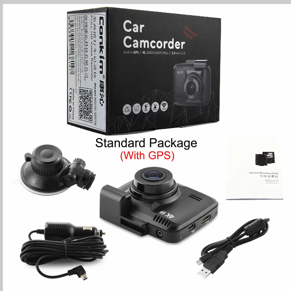 Conkim Dash Cam камера gps Wifi DVR автомобильная видеокамера 4K 2880x2160P ночное видение Novatek 96660 2