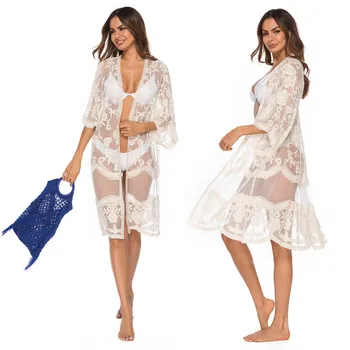 

Beach Tunic Pareo And Dresses Swimsuit Woman Pareos Free Shipping Swimwear Flower Mesh Bubikini Swimming Animal Cotton