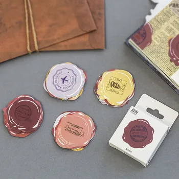 

50PCS/box New Cute Vintage Seal Paper Lable Sealing Stickers Crafts And Scrapbooking Decorative Lifelog DIY Stationery