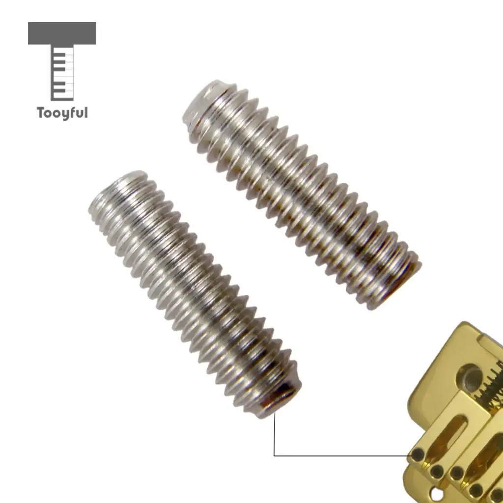 24 Pieces Metal Portable Electric Guitar Hexagon Screws Saddle Bridge for Strat Tele Electric Guitar Tremolo Bridge Parts Silver