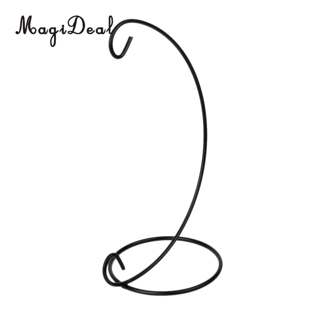 MagiDeal 9inches Black Iron Hanging Plant Stand Holder for Landscaping Garden Decor Embellishment