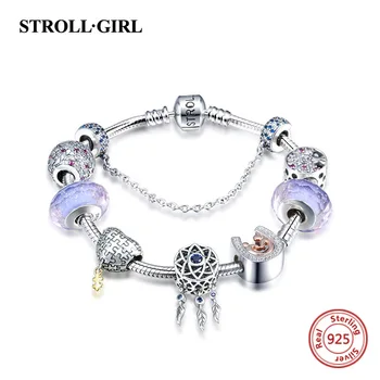 

New Arrival 925 Sterling Silver Snake Chain with Charms Beads Original Bracelet Luxury Fashion Jewelry Making for Women Gift